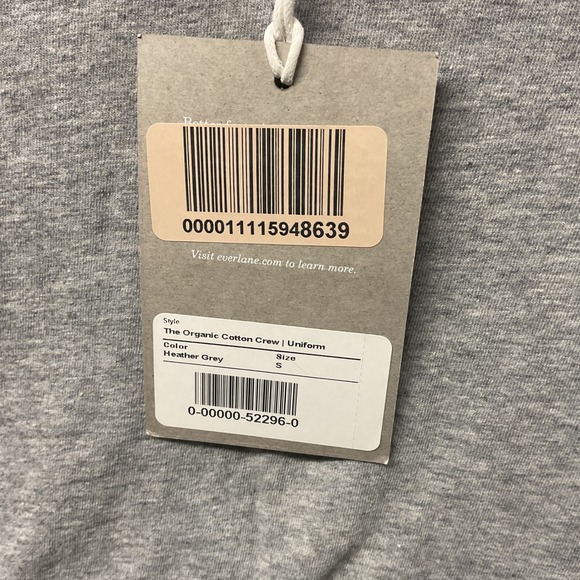 Everlane Organic Cotton Crew Uniform Heather Grey Basic T Shirt Size S - Picture 4 of 5
